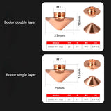 DMK D25 M11 Hex Fiber Laser Cutting Nozzle - Single/Double Layer Copper Nozzle for Laser Cutting Machines