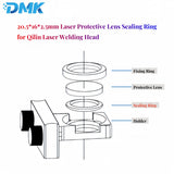 DMK 20.5*16*2.5mm Laser Protective Lens Sealing Ring Laser Welding Machine Accessories for Qilin 20*2mm Protective Lens