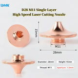 D28M11H15 High-Speed Laser Cutting Nozzle T2 Copper Single & Double Chrome Laser Nozzles for WSX Precitec Cutting Machine