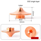 D32M14H15 High-Speed Laser Cutting Nozzle T2 Copper Nozzles Laser Cutting Machine Accessories