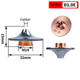 D32M14H15 Ultra-High-Speed Laser Cutting Nozzle T2 Copper Chrome Plating Dual-Layer Laser Cutting Machine Accessories