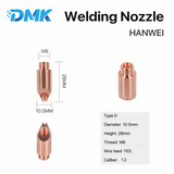 Hanwei laser welding nozzle M8x28mm wire feeding copper nozzle wholesale welding nozzles