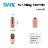 Hanwei laser welding nozzle M8x28mm wire feeding copper nozzle wholesale welding nozzles