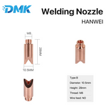 Hanwei laser welding nozzle M8x28mm wire feeding copper nozzle wholesale welding nozzles